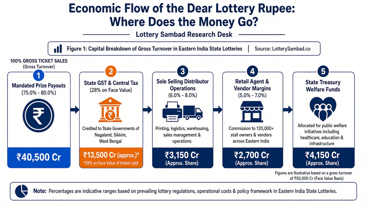 Economic Waterfall Breakdown of Dear Lottery